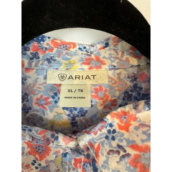 Ariat Women's Floral Western Shirt, Snap Closure, Long Sleeve, XL, Boho, 70s - Picture 3 of 8